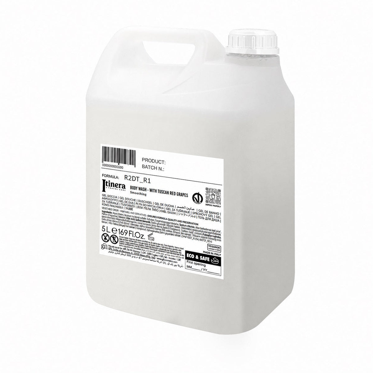 Duschgel, mit roten toskanischen trauben, kanister 5 L ECO&SAFE, Itinera